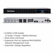 CyberPower PFC Sinewave CP1500PFCRM1U 1500VA Rack-mountable UPS - CP1500PFCRM1U