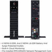 CyberPower New Smart App Sinewave UPS PR3000RTXL2UHVACN 3000VA Tower/rack convertible UPS - PR3000RTXL2UHVACN