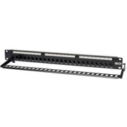 Tripp Lite 24-Port Cat5e Cat5 Feedthrough Patch Panel Rackmount 1URM RJ45 Ethernet TAA - N054-024