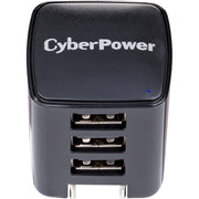 CyberPower CyberPower TR13U3A USB Charger with 3 Type A Ports - TR13U3A - AC Adapter, 120 V AC,230 V AC, 5 V DC
