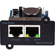 CyberPower CyberPower UPS Systems RMCARD205 Hardware -  Supported Protocols: TCP/IP, UDP, FTP, SCP, DHCP, DNS, SSH, Telnet, HTTP/HTTPS, SNMPv1/v3, IPv4/v6, NTP, SMTP, and Syslog - RMCARD205 - Remote Power Management Adapter