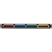 Tripp Lite Tripp Lite 24-Port 1U Rack-Mount 110-Type Color-Coded Patch Panel, RJ45 Ethernet,568B, Cat6 - N253-024-RBGY - Network Patch Panel, Rack-mountable