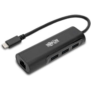 Tripp Lite Tripp Lite U460-003-3A1GB USB 3.1 Gen 1 USB-C Portable Hub/Adapter, Black - U460-003-3A1GB - Gigabit Ethernet Card, Portable