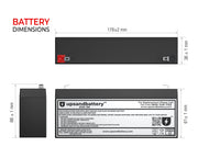 UPSANDBATTERY 12 Voltage 2.3 Amps Sealed Lead Acid High-Rate Series Battery,12V 2.3Ah - High Performance Quality - UPSANDBATTERY™
