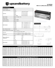 UPSANDBATTERY 12 Voltage 2 Amps Sealed Lead Acid High-Rate Series Battery,12V 2Ah - High Performance Quality - UPSANDBATTERY™