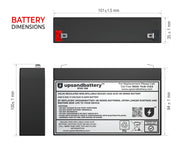 UPSANDBATTERY 6 Voltage 12 Amps Sealed Lead Acid High-Rate Series Battery,6V 12Ah - High Performance Quality - UPSANDBATTERY™