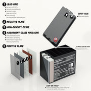 UPSANDBATTERY 6 Voltage 12 Amps Sealed Lead Acid High-Rate Series Battery,6V 12Ah - High Performance Quality - UPSANDBATTERY™